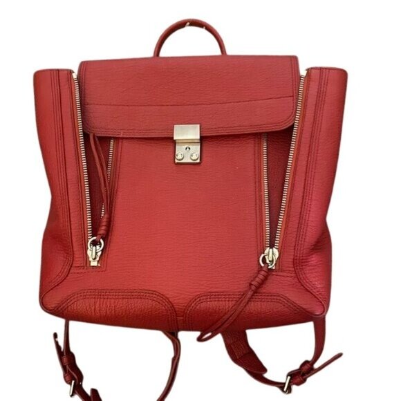 3.1 Phillip Lim Pashli Red Leather Backpack - Picture 1 of 9